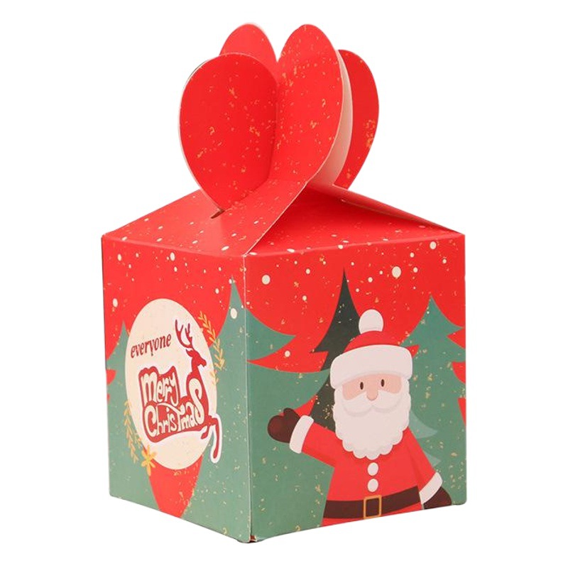 Caja Regalo Navideña con Forma de Manzana