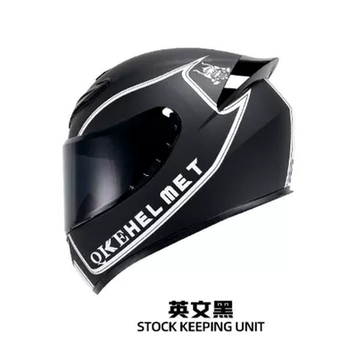 Helmet with Horns, Full-Face Helmet for | Motorcycle Safety Supplies - foreign-trade-model-english-black-black-mirror-s