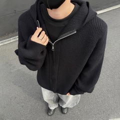 2025年秋季青少年运动风宽松加厚腈纶毛线套头圆领针织毛衣可机洗