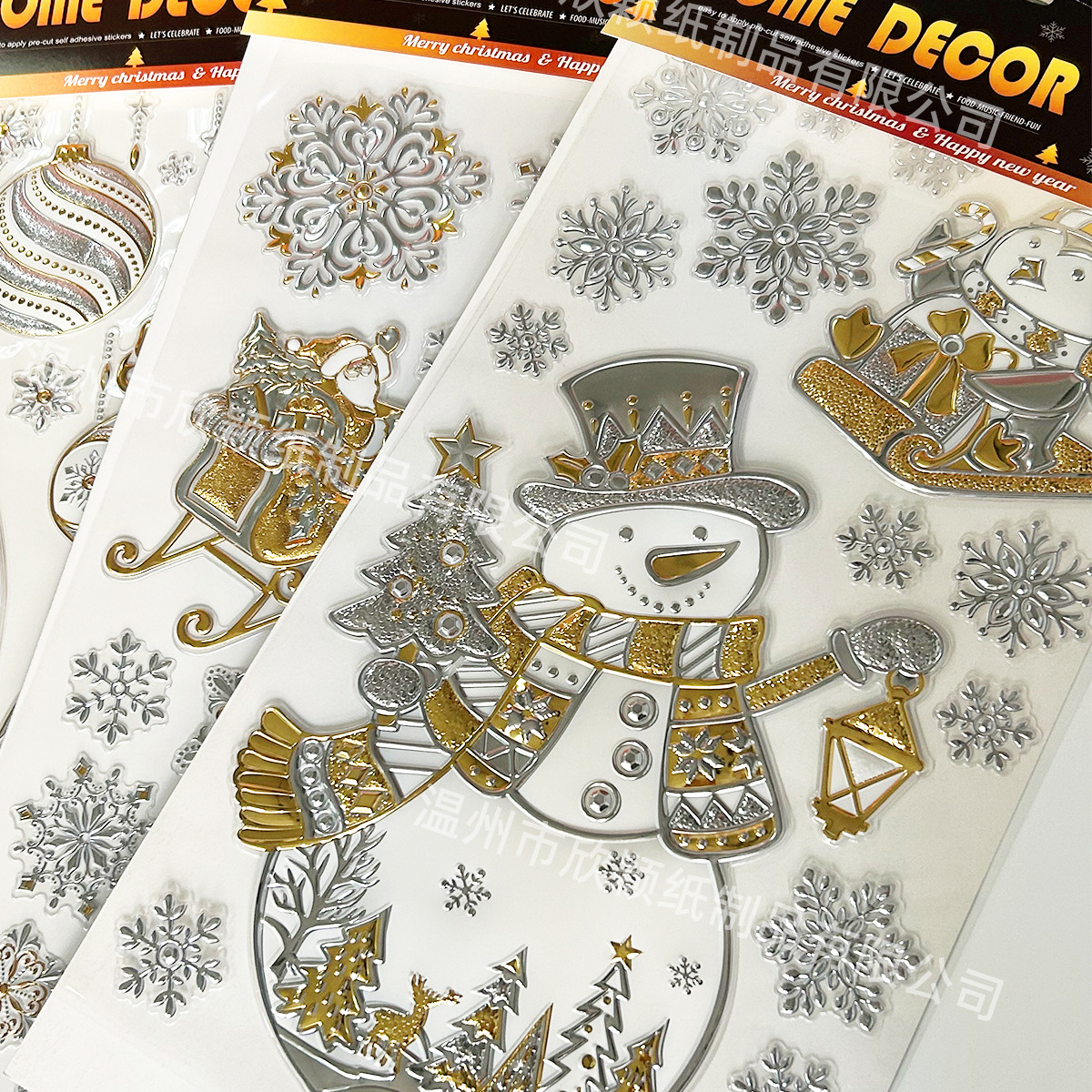 DIY Cartoon Christmas Creative Stereo Relief Wall Sticker Santa Claus Festive Atmosphere Decoration Ins Window Sticker