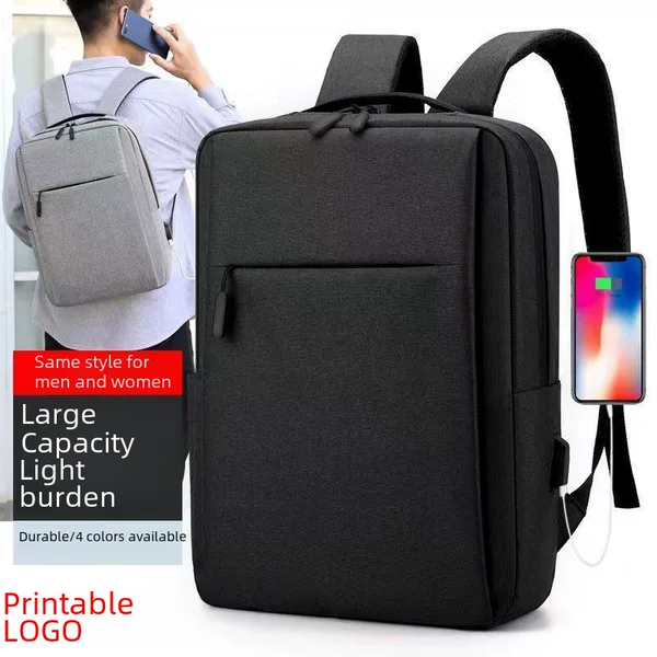 Cross-Border Backpack, Simple Notebook, Business Computer Bag, Campus Student Bag, Trendy Travel Backpack with Logo Printing