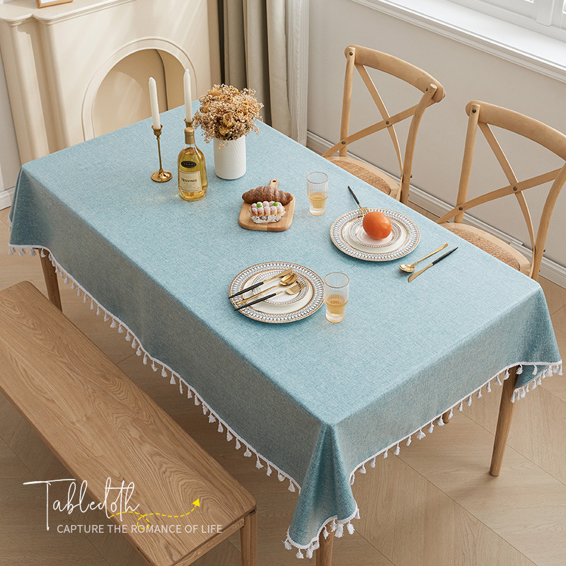 Ins algodón imitación tela de mesa impermeable a prueba de aceite sin lavado tela de mesa de comedor viento crema simple moderna alta sensación tela de mesa de té