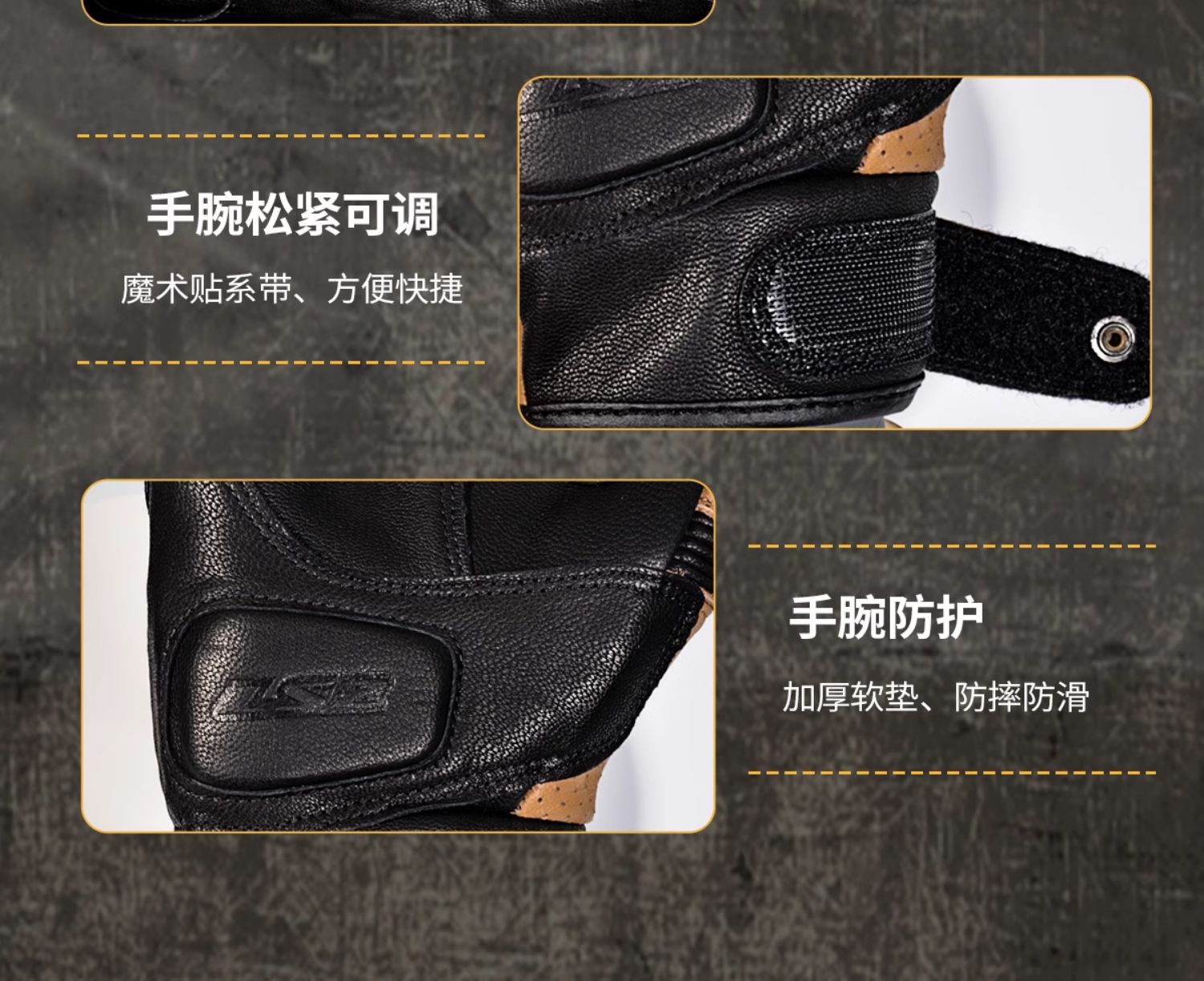 Ls2 Harley Retro Motorcycle Cycling Leather Gloves for Men and Women, Anti-Fall, Wear-Resistant, Touch Screen, All Year Round Mg020
