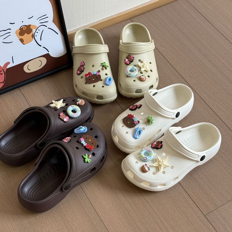 2.5cm arch support clogs for women, thick-soled EVA slippers with a comfortable feel, summer non-slip breathable height-increasing sandals for men