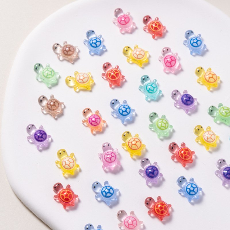 Mini Cartoon Luminous Turtle Resin Cute Nail Art Jewelry Large and Small Ice Transparent Turtle Ornaments DIY Accessories Mini Cartoon Luminous Turtle Resin Cute Nail Art Jewelry Large and Small Ice Transparent Turtle Ornaments DIY Accessories