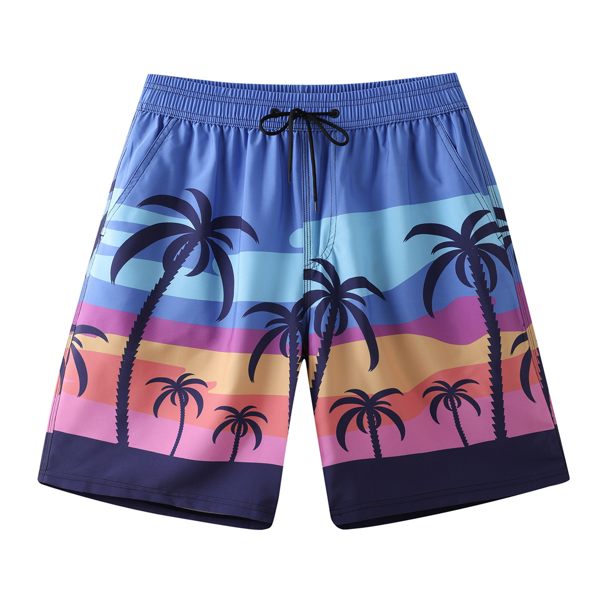 Pantalones cortos de doble capa de malla de triángulo anti-vergonzamiento vacaciones de playa secado rápido pantalones cortos deportivos de ocio transpirables para hombres de playa