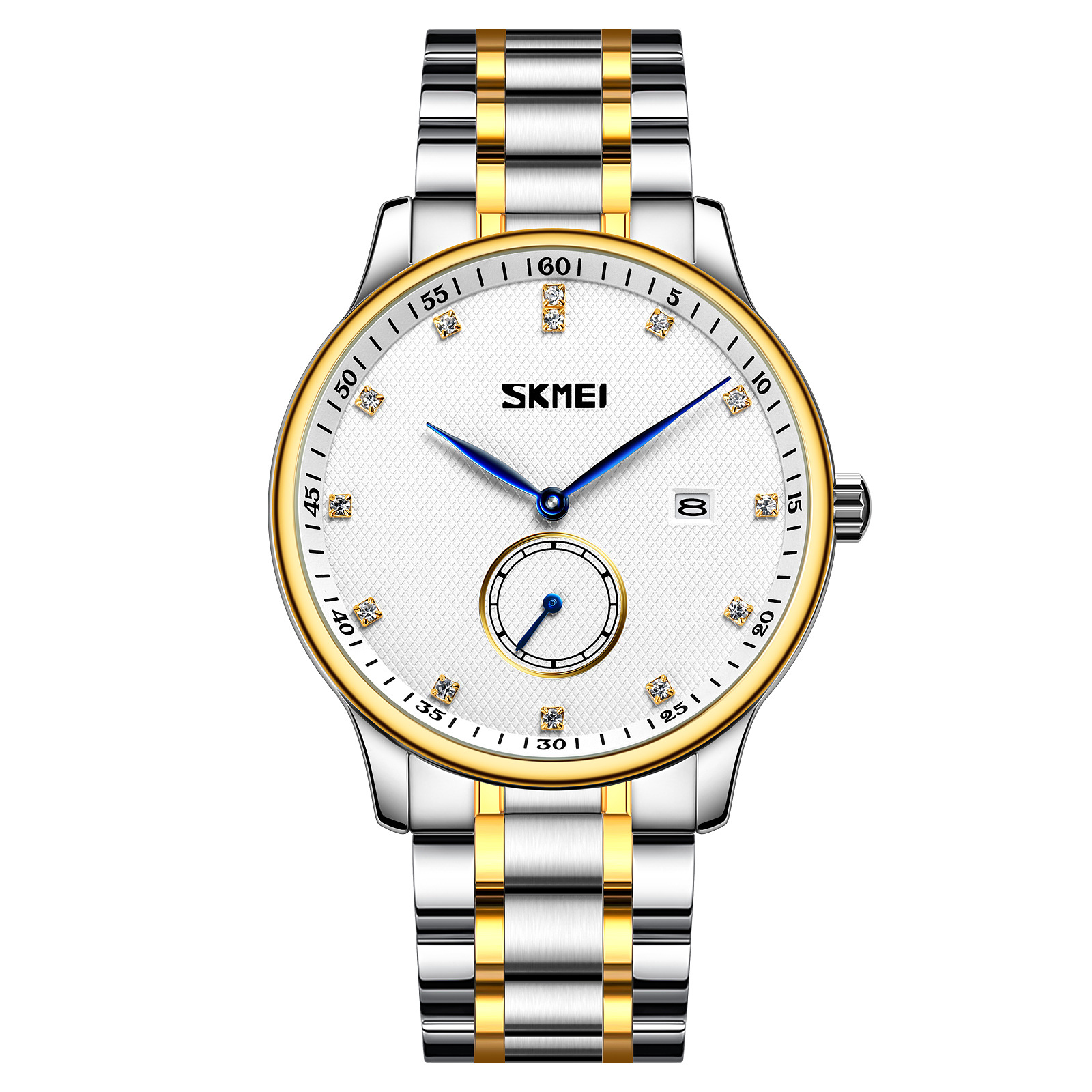 Momento de acero sólido reloj de hombre calendario de números árabes relojes de negocios comercio exterior regalos al por mayor personalizados
