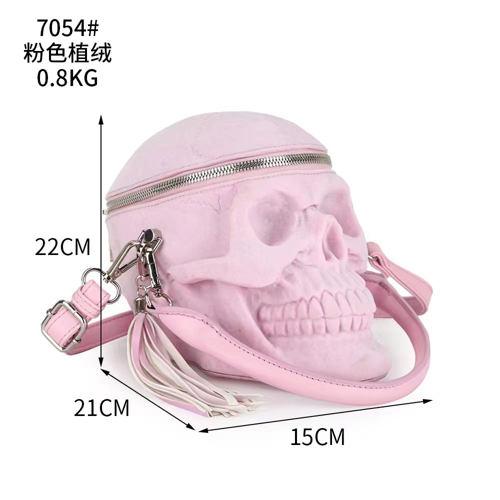 新品创意款女个性搞怪骷髅头黑色男士单肩包硅胶斜挎包百搭潮酷