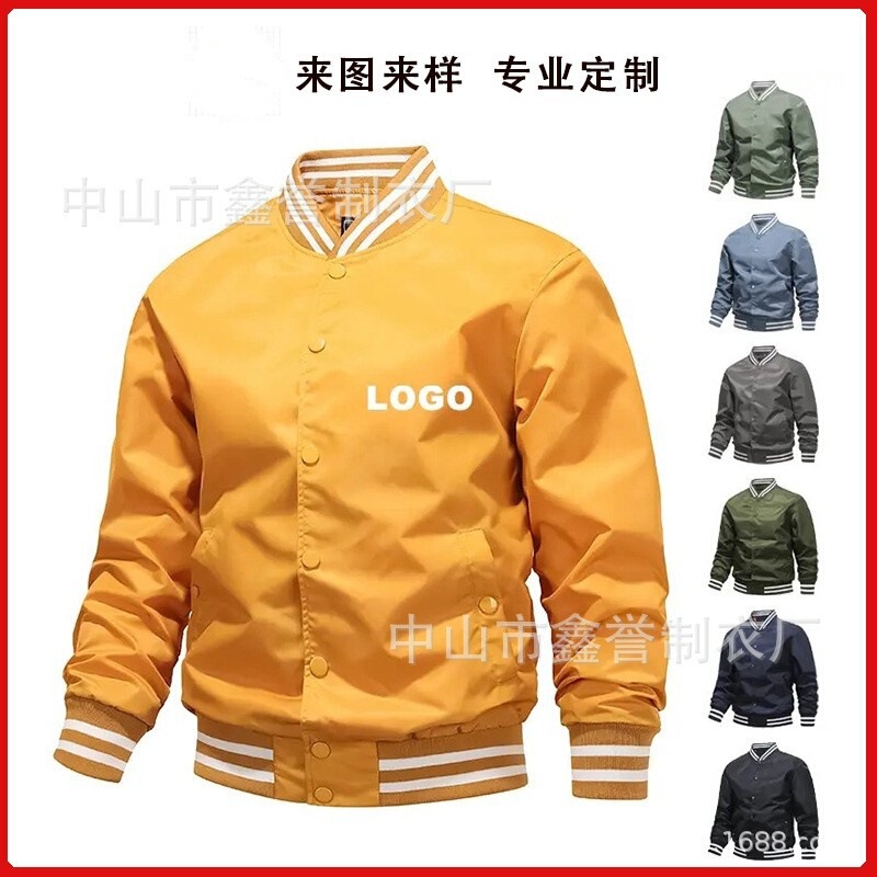 Plus Size Woven Windbreaker Custom Oem Blank Men's Winter Pilot Baseball Varsity Jacket Printed Team Uniform
