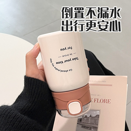 Simple thermos cup for girls straw cup ins high-looking Internet celebrity  new water cup for adults, students and children