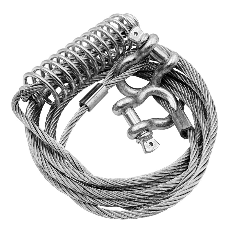 实力立牌汽车拖车绳牵引绳钢丝绳弹簧缓冲越野拖车带自驾应急救援