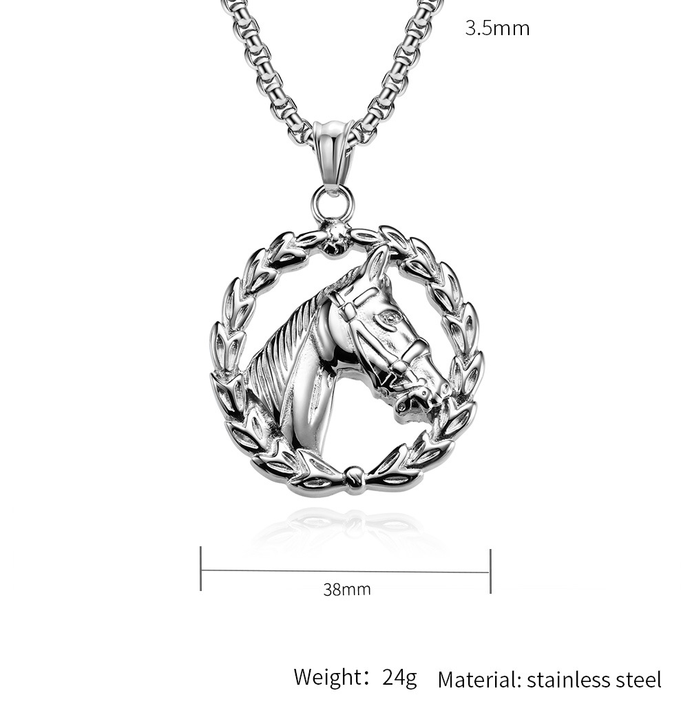 Fashion Horse Titanium Steel Polishing Pendant Necklace 1 Piece display picture 1