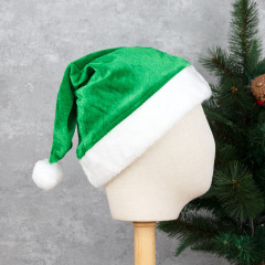 新しい赤い緑のクリスマスの帽子の金のベルベットの大人の子供の祝日のパーティーはクリスマスの装飾のクリスマスの帽子を飾っています。