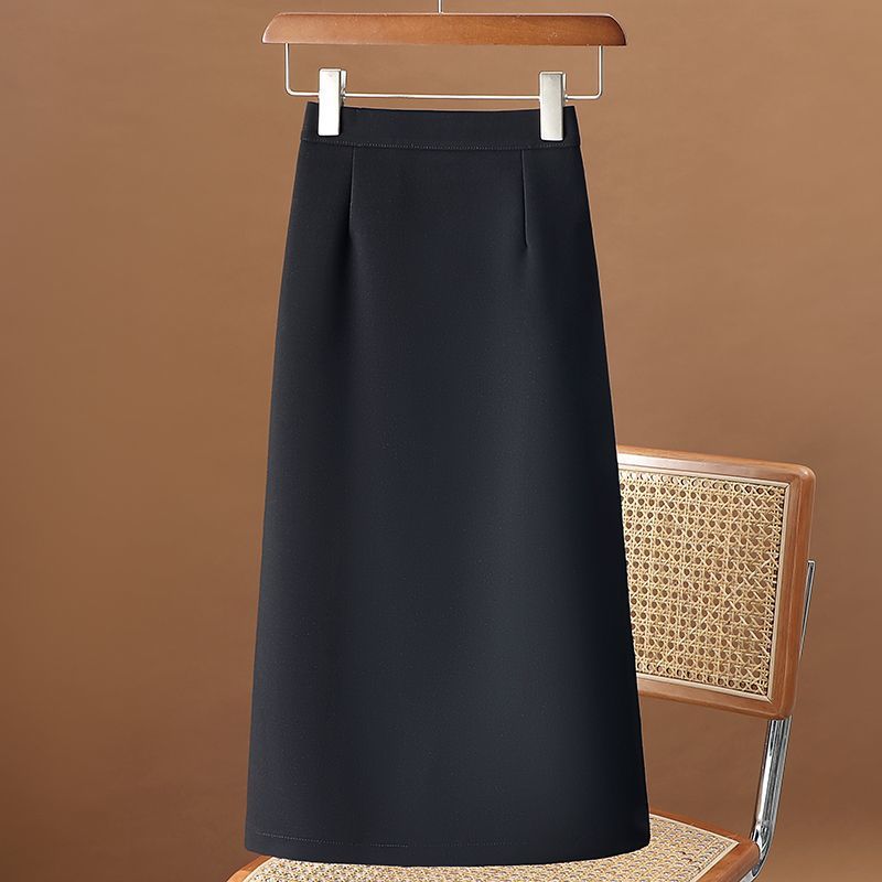 Suit skirt mid-length 2025 autumn and winter new slim and versatile skirt temperament high waist slit hip-pack skirt