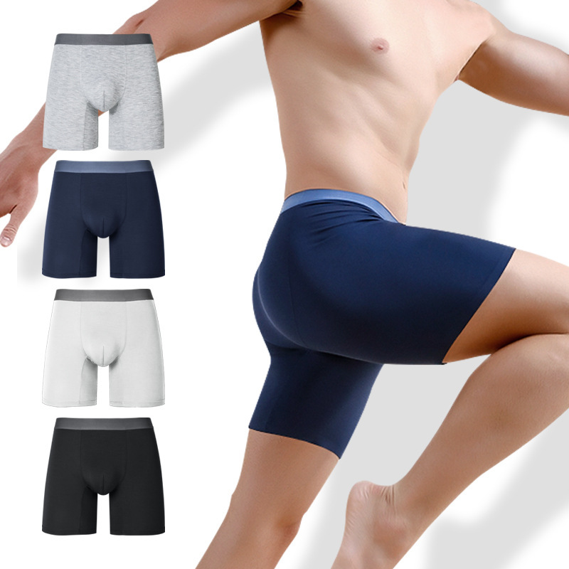 Summer Thin Modal Men's Sports Underwear with Extended Leg Running Shorts Cross-Border European and American Plus-Size Boxer Briefs