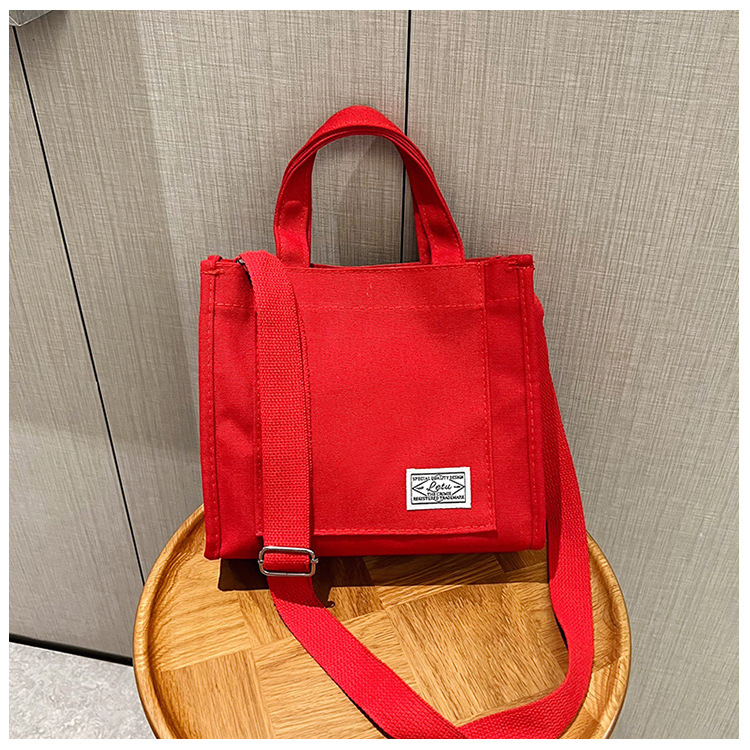 257g Weight Polyester Lining Material Sewing Thread Fashion Element Zipper Closure Type Single Shoulder Strap, Top Handle Strap Type Square Bag Bags Type Casual Occasion Canvas Material Solid Color Pattern All Seasons Season Women's Gender Streetwear Style Square Shape Women's Canvas Solid Color Streetwear Sewing Thread Square Zipper Square Bag 32
