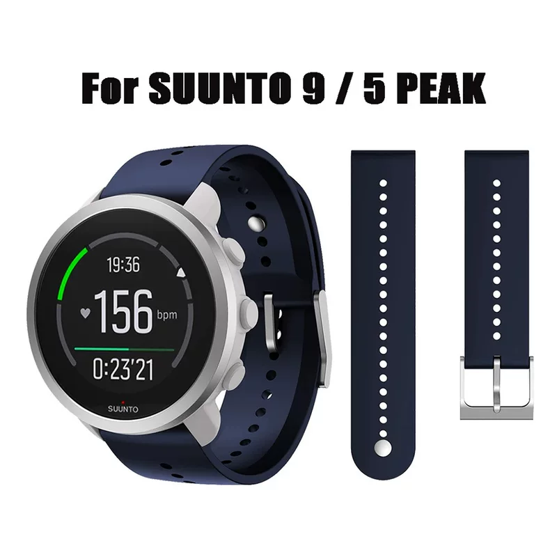23 мм официальный силиконовый ремешок, подходит для Songtuo Suunto 5PEAK Songtuo 9PEAK глянцевый силиконовый браслет