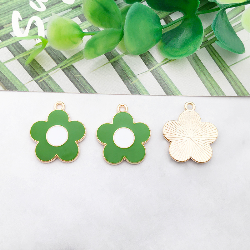 1 gota de aceite flor girasol DIY joyería accesorios aleación color flor collar pendientes colgante estilo coreano