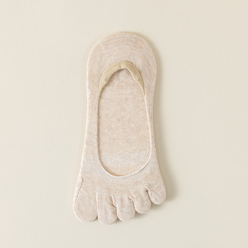 Calcetines de cinco dedos para mujeres de verano delgado botón de calcetines antideslizantes de verano superficial invisibles calcetines de algodón sin hueso
