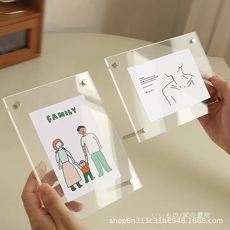 Wholesale Acrylic Photo Frame Display Stand Transparent Ins-Style Postcard Photo A3 A4 Picture Frame Modern Minimalist Thickened Picture Frame