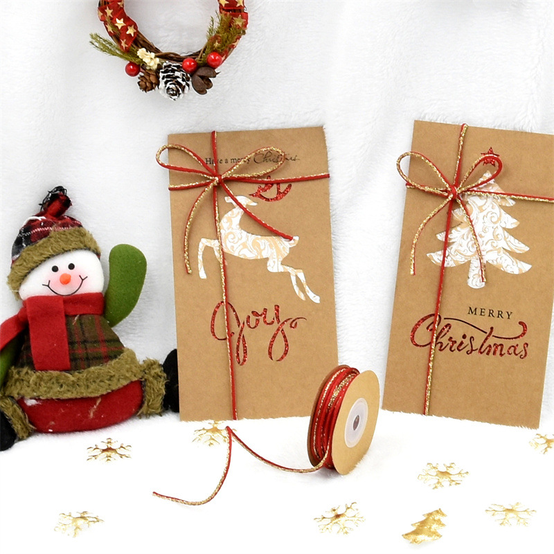 Amazon transfronterizo nueva cuerda de decoración de Navidad embalaje de regalos tarjetas de felicitación correa multi-color conjunto combinado