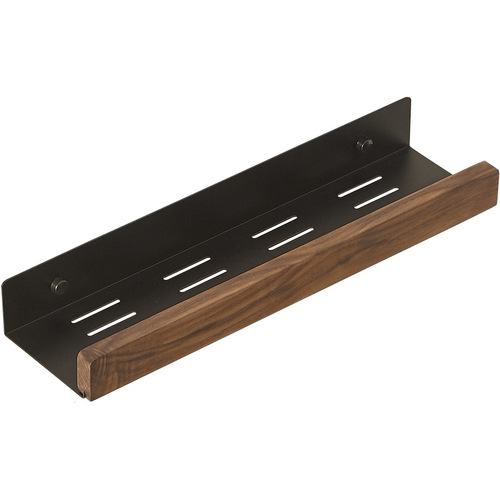 Black walnut bathroom storage rack wall-mounted light luxury living room wall partition punch-free bathroom storage rack