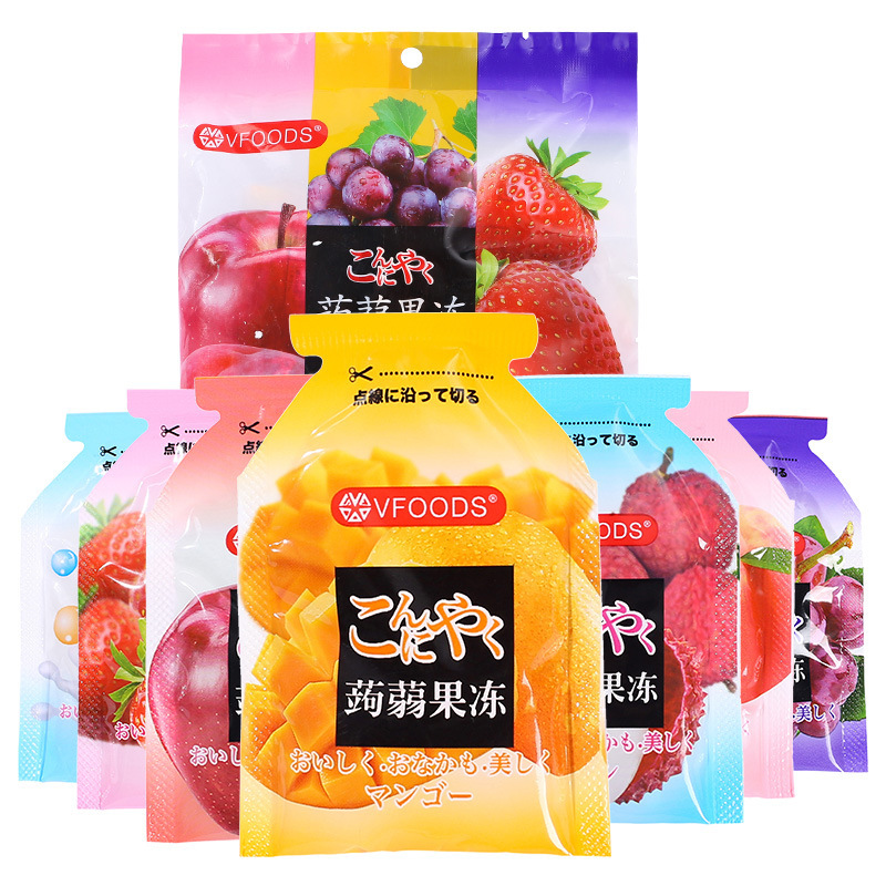 Net red mixed jelly can absorb pudding konjac juice 0 reduced grape fat summer snack small bag