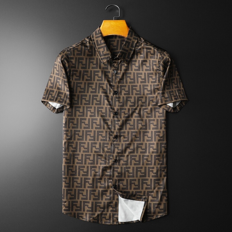 European Station Trendyy Large Size Short-Sleeved Shirt Men's Summer New Classy Fashion Casual Slim Lapel Shirt