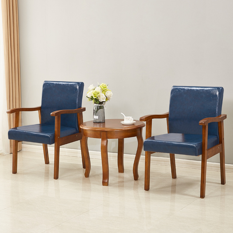Madera maciza nórdica solo sofá silla respaldo balcón mesa de té silla casa ocio Oficina silla combinación traje