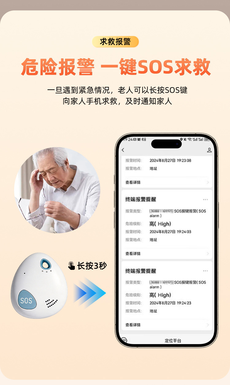 5G+ Quadruple Positioning GPS Locator for Elderly and Children, Two-Way Call, SOS Alarm, Anti-Loss Tracking Device