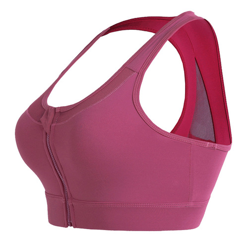 Large size fitness bra for women with fat MM sports vest zipper shock-proof auxiliary breasts beautiful back push-up running yoga bra