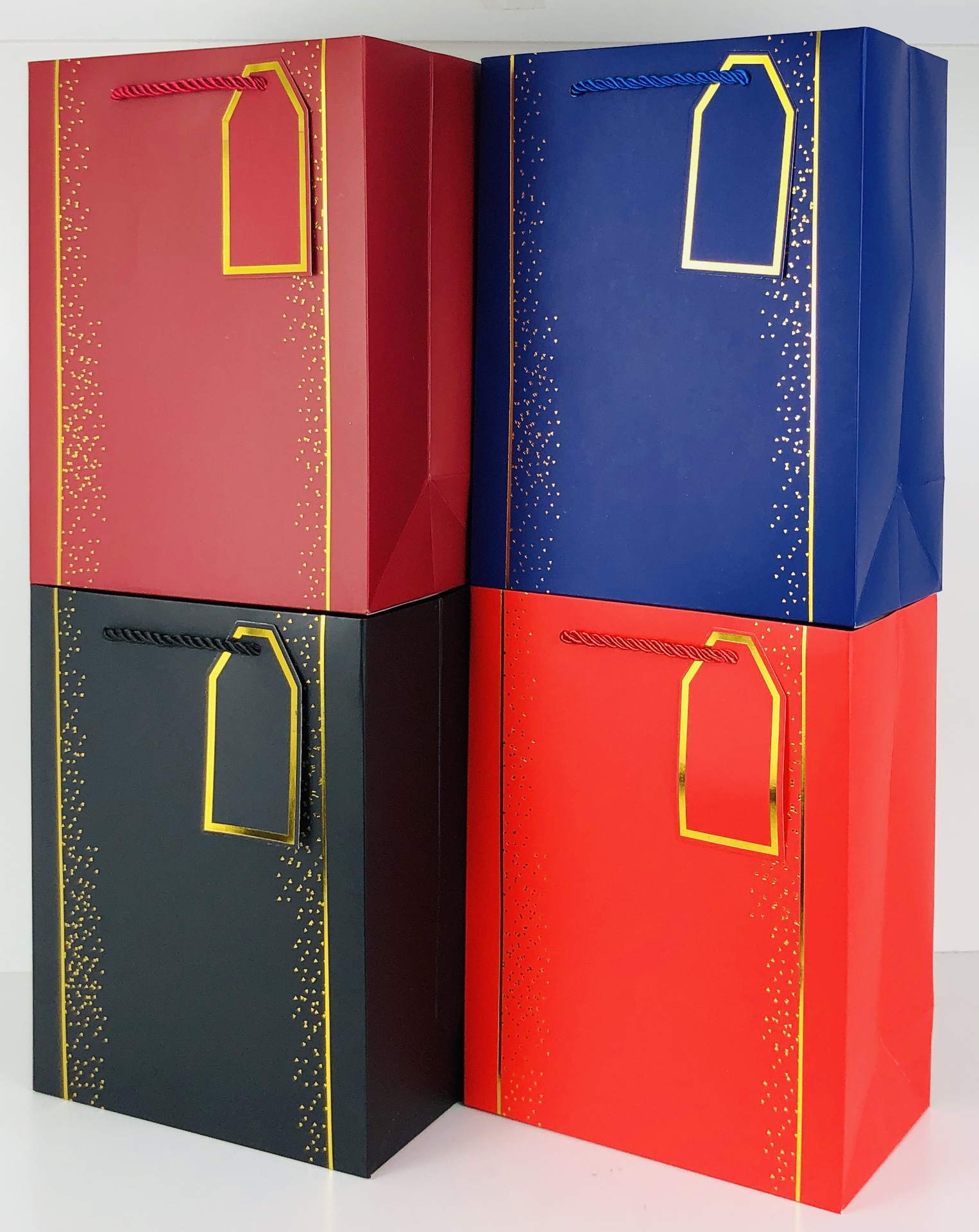 现货烫金带吊卡手提袋礼品袋购物袋跨境专供