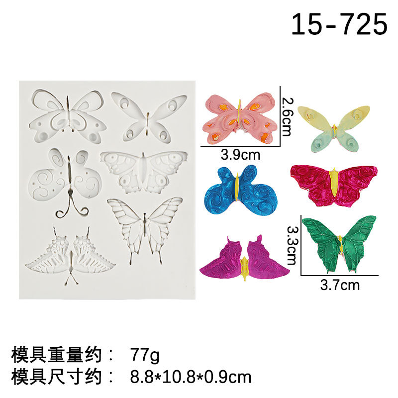 Transfronteriza Amazon múltiples mariposa fondant molde de silicona DIY hornear pastel de chocolate decorativo molde de silicona