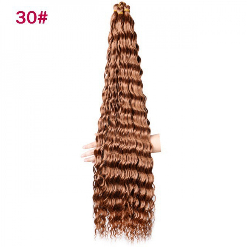 fibra de seda de alta temperatura pelucina de cabello de ganchillo cabello rizado onda profunda cabello Twist fibra de cabello trenzado