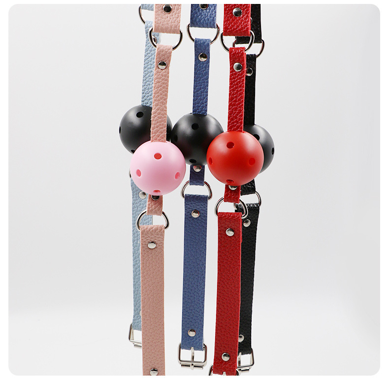 Jiuai Silicone Mouth Plug with Leather Strap, Red PVC Adult Couple’s Accessory — detail image 29