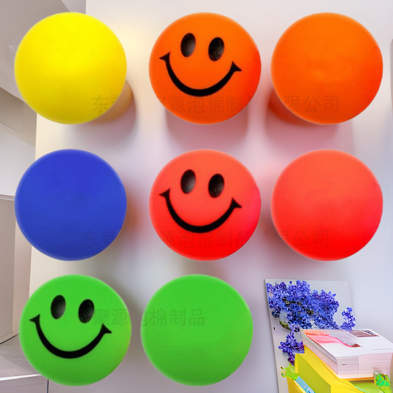 PU material source factory foam glossy ball decompression vent sponge ball can print logo cross-border interesting expression