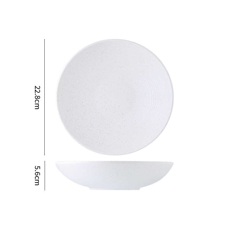 Plato de cerámica simple punto azul punto blanco conjunto de platos de platos de comedor occidental platos de cerámica de hotel con puntos