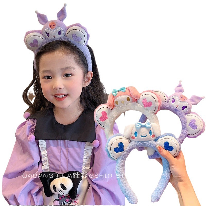 Niños lindos Kulomi pelúcia cabello para niñas no estrangular cabello para bebés otoño y invierno cabello para 2024 nuevo