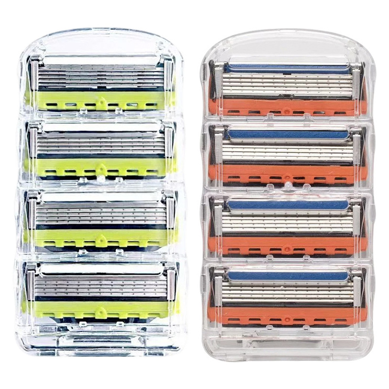 In-Stock Wholesale Foreign Trade Orange Five-Layer Blade 5-Layer Razor Manual Shaving Head Universal Gillette Cross-Border Hot Sale