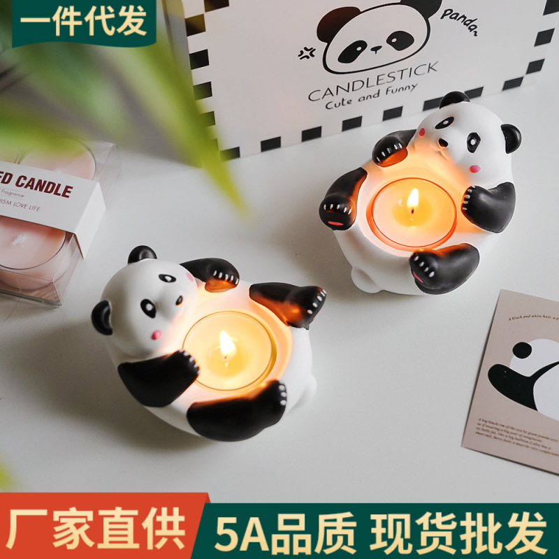 Panda candelabro aromaterapia en forma de vela cera hecha a mano lindo decoración de fragancias traje ambiente regalo de mano