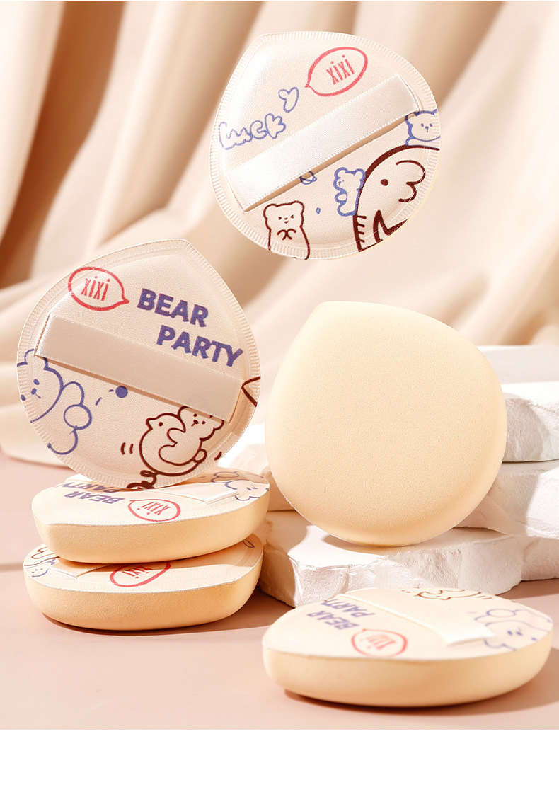 xixi Bear Cub Milk Coffee Powder Puff, dry and wet dual-purpose, Super soft, non-powder sponge Foundation liquid, beauty egg makeup tool undefined