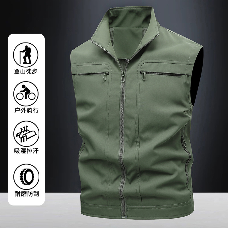 Verano montaña pesca al aire libre fotografía herramientas chaleco chaleco fino a prueba de viento chaleco de comercio exterior hombres multibolsillo personalizado