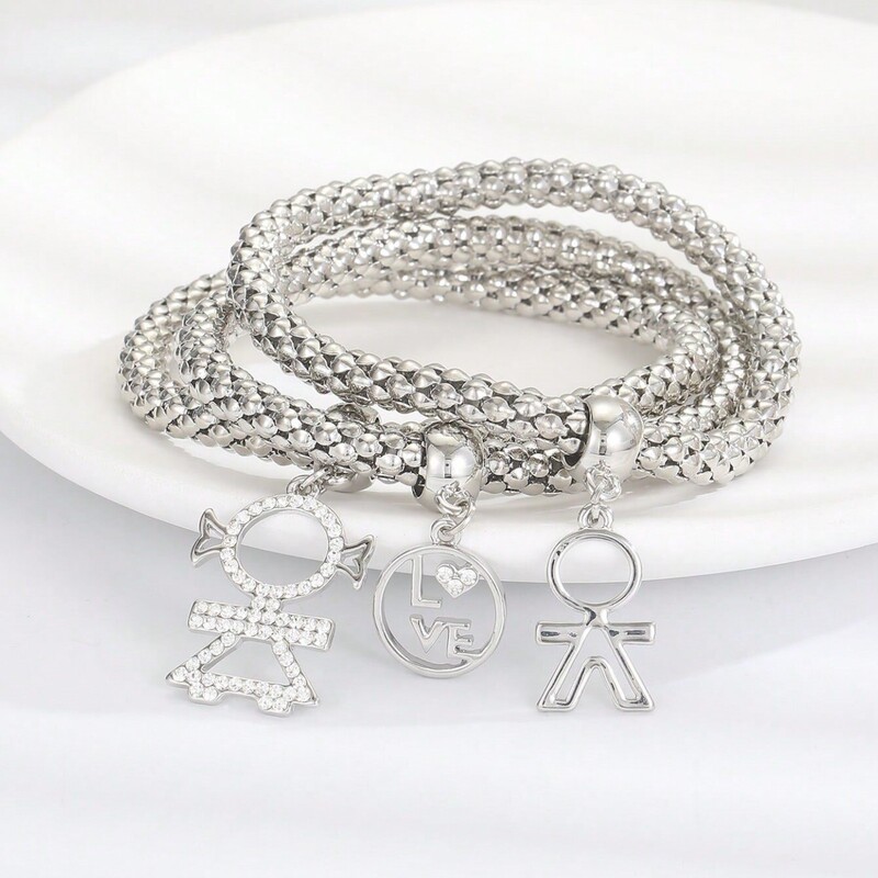 New European and American cross-border alloy corn chain set, doll crystal diamond-encrusted bracelet, love fashion hot-selling item New European and American cross-border alloy corn chain set, doll crystal diamond-encrusted bracelet, love fashion hot-selling item