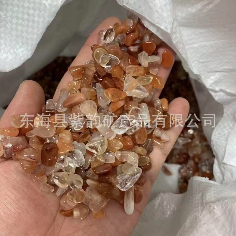 卸売り天然水晶砕石粉紫黄水晶七色水晶水槽植木鉢装飾消磁水晶砕石|undefined