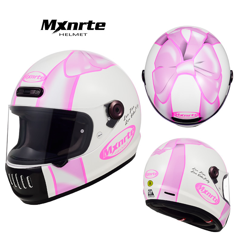MXNRTE 사계절 레이싱 유니버설 오토바이 헬멧 남녀 성격 오토바이 복고풍 풀 헬멧