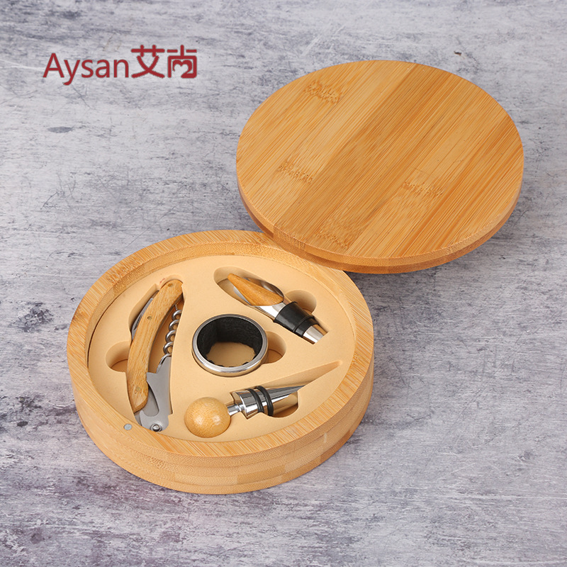 친환경 대나무 원형 상자 대나무 4종 세트