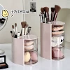Divided rotating storage box [pink 3 layers]