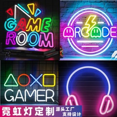 跨境亚马逊LED霓虹灯室内卧室游戏厅墙体发光装饰品手柄game room