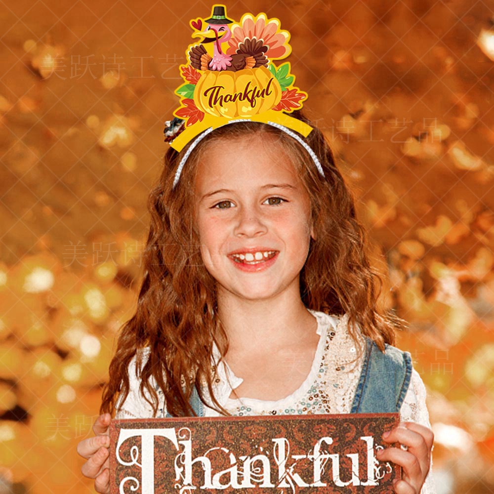 Amazon Acción de Gracias decoración del partido Turquía accesorios para el cabello diadema fiesta de cumpleaños calabaza vestido divertido apoyos