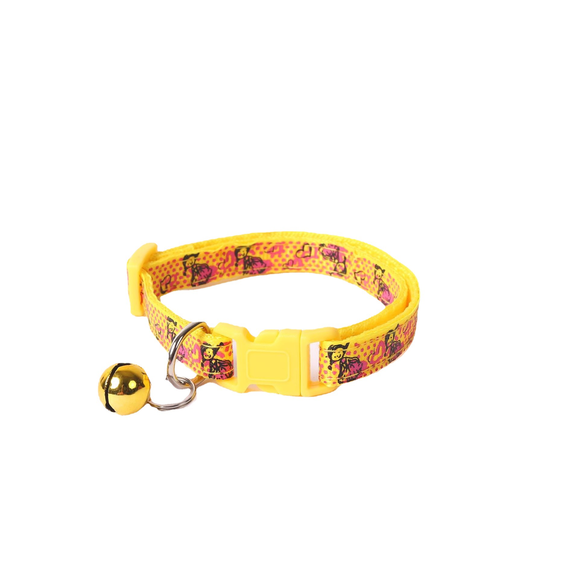 1.0 Pegado collar de perros de mascotas collar de campana de alta calidad botón de color niña gran cantidad de stock de fábrica